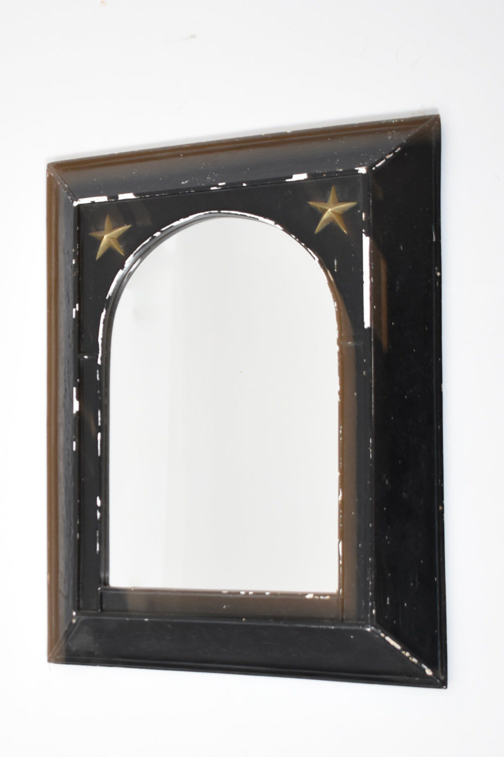 Pair of Neoclassical Ebonised Mirrors, 1960s — side angle