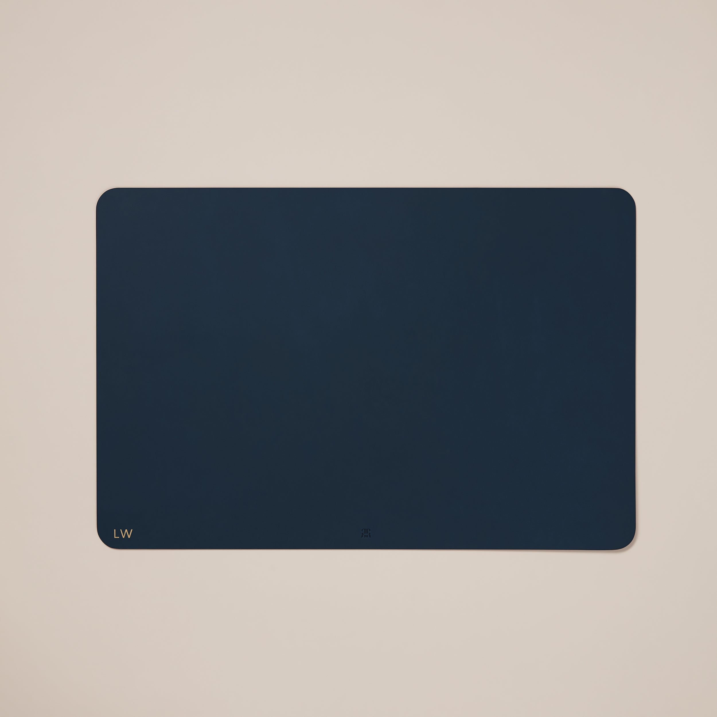 Leather Desk Gift Set — top view of dark blue leather mat