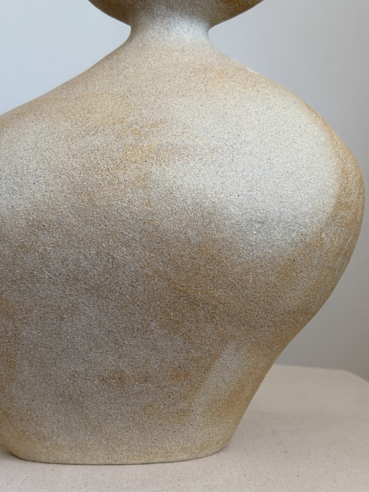 Asymmetric Vase in Ceramic and Stone | Wabi-sabi Sculptural Vase — additional view