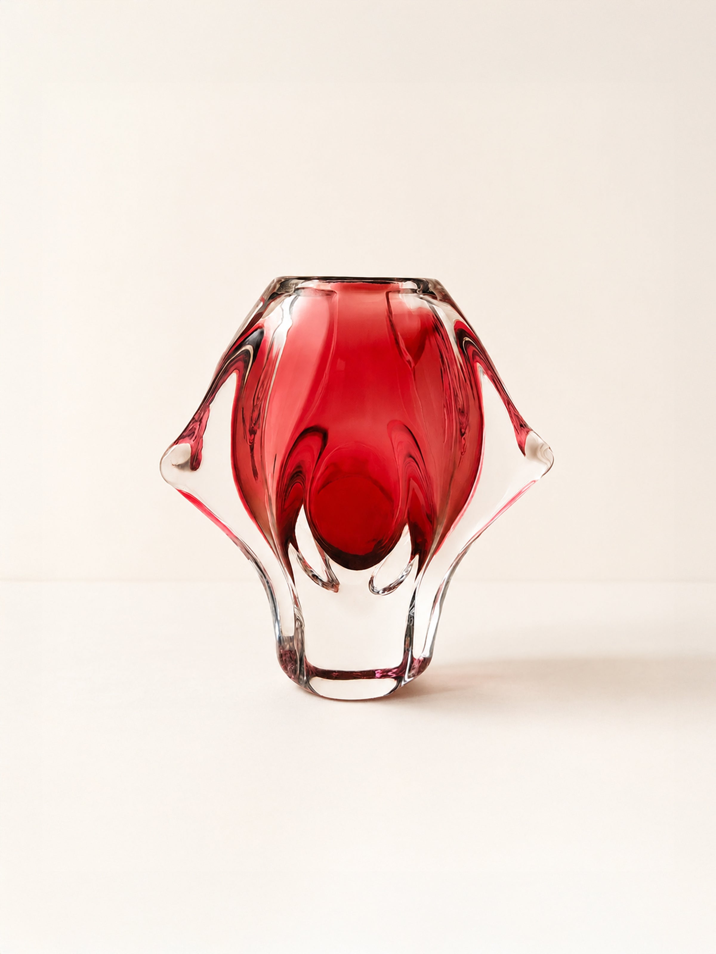 Josef Hospodka Sommerso Glass Vase for Chribska  - 1960s by Dodo Vintage | The Oblist