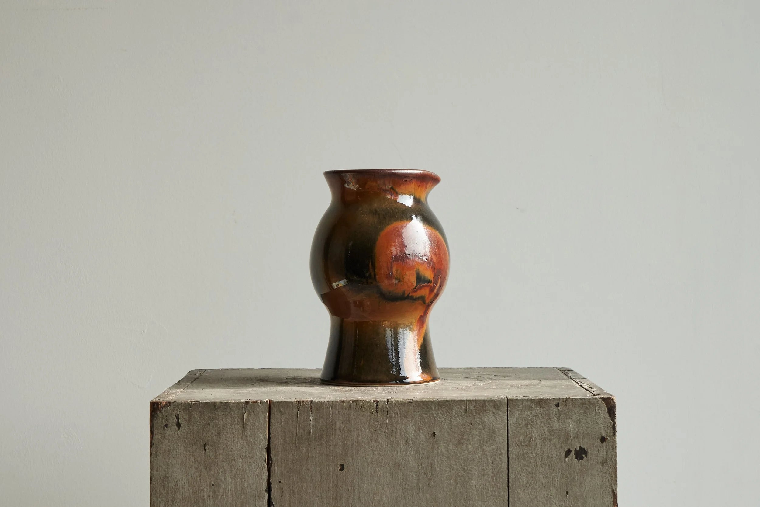 Carl-Harry Stålhane Unique Hand Signed Vase for Rörstrand Sweden 1967 — side angle
