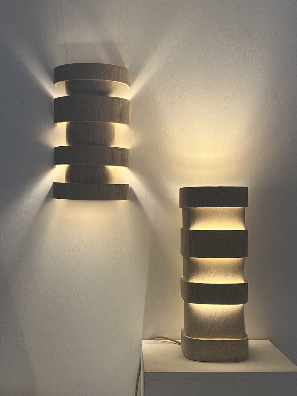 LAYERS Ceramic Sconces — close-up