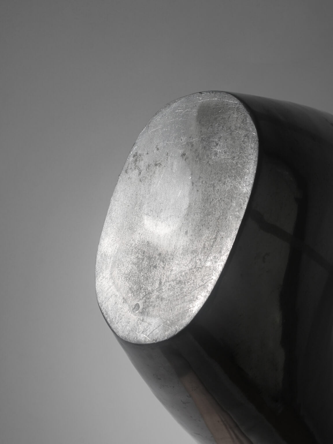 Polished Aluminum "Anatomi" Large Vase by Anna Efverlund — close-up