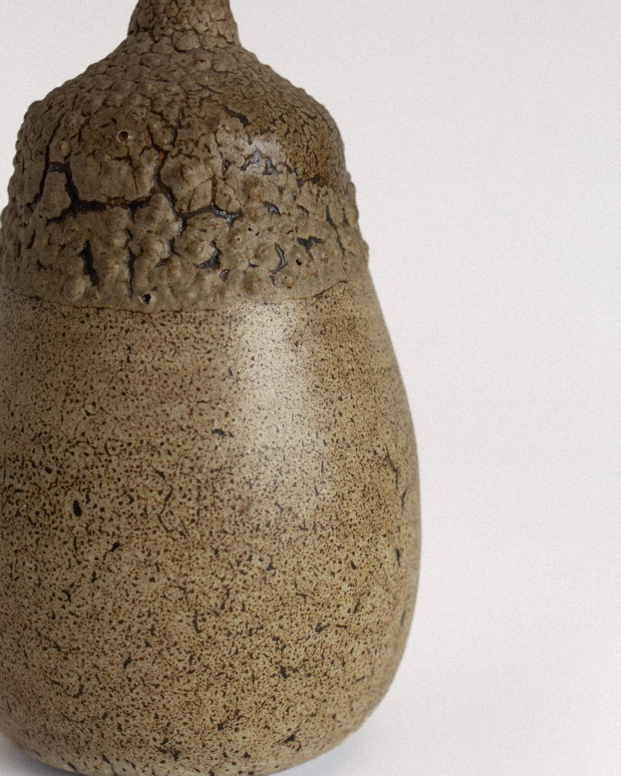 Textured Ceramic Single-Stem Vase — side angle