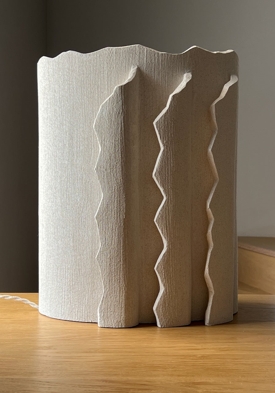 Mountain Climb Table Lamps in Ceramic — angled view highlighting textured surface