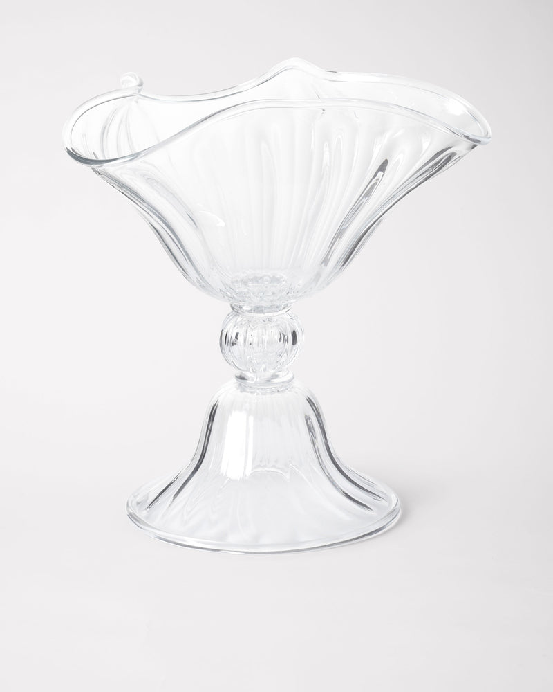 Blixen Vase Large — close-up of clear glass with fluted design