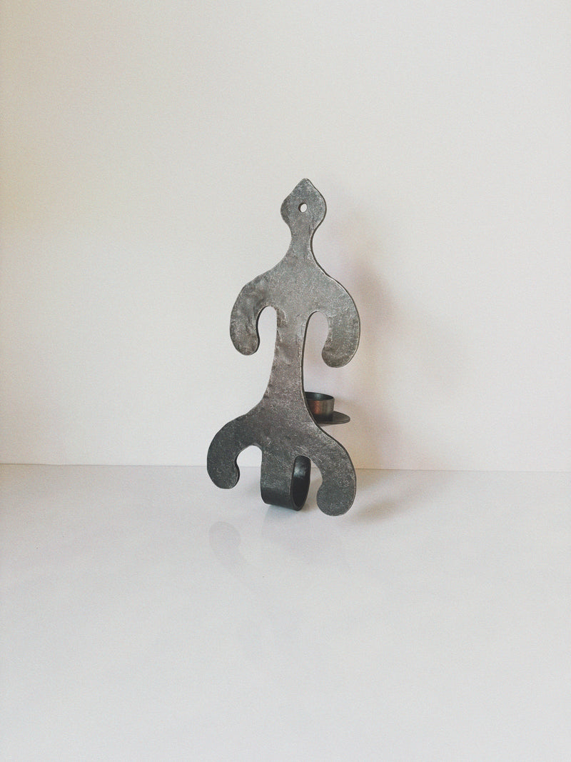 Modernist Scandinavian Wall Candleholder — detail view