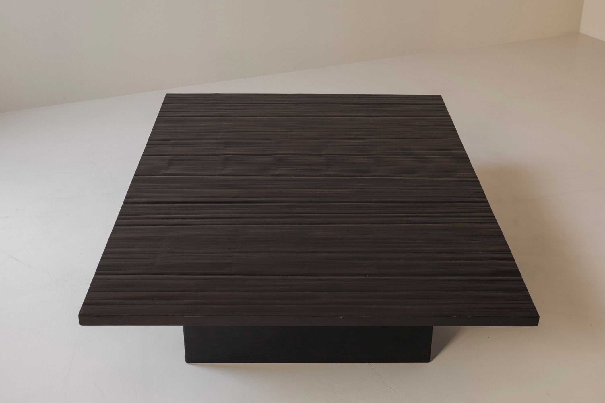 【こうちゃん】WOOD ROLL TOP TABLE ブラック L Large Rectangular Bamboo Coffee Table by Modern Living