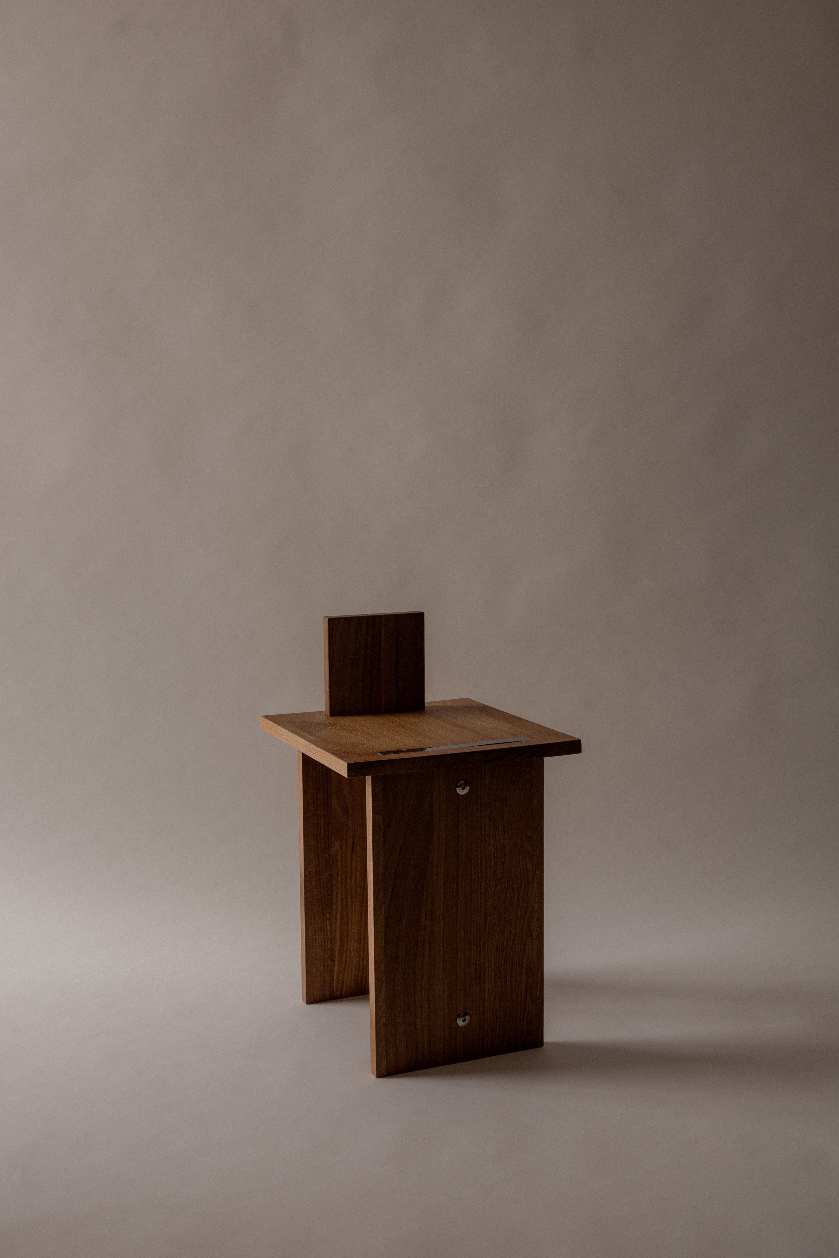 The Memory Stool - Chair in Wood and Metal — side angle