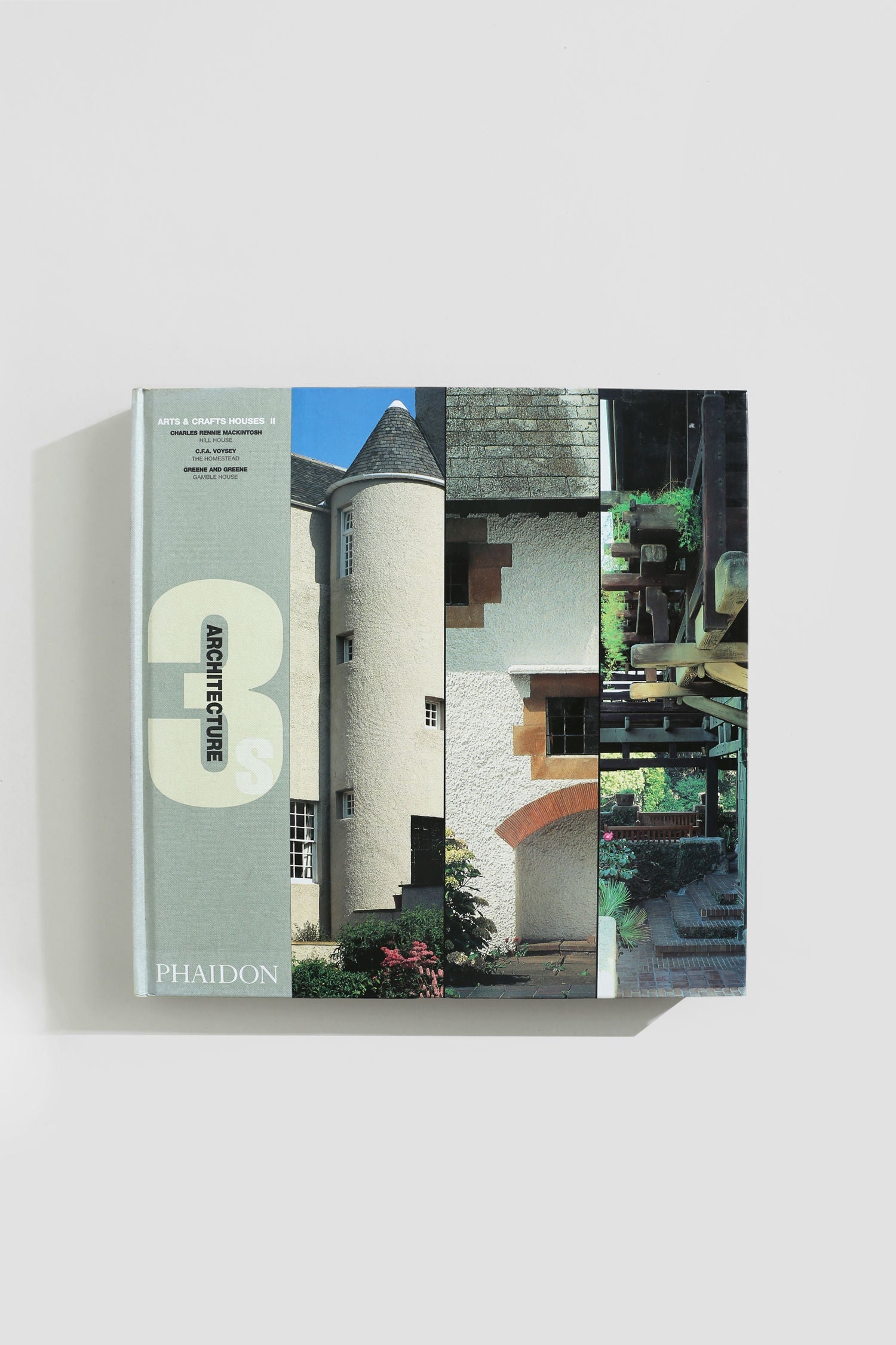 The Villa Architecture Book Series - Set of 5 features grey-covered coffee table books with vertical photo strips of buildings and architectural details; the brand name, Villa, is displayed at the bottom left corner.