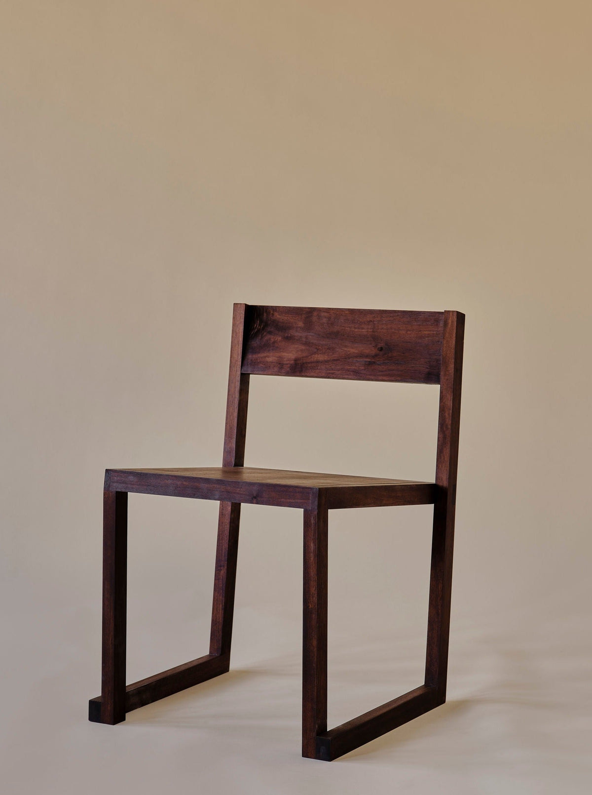 Stacking Chair in Smoked Walnut by MOCK STUDIO | The Oblist