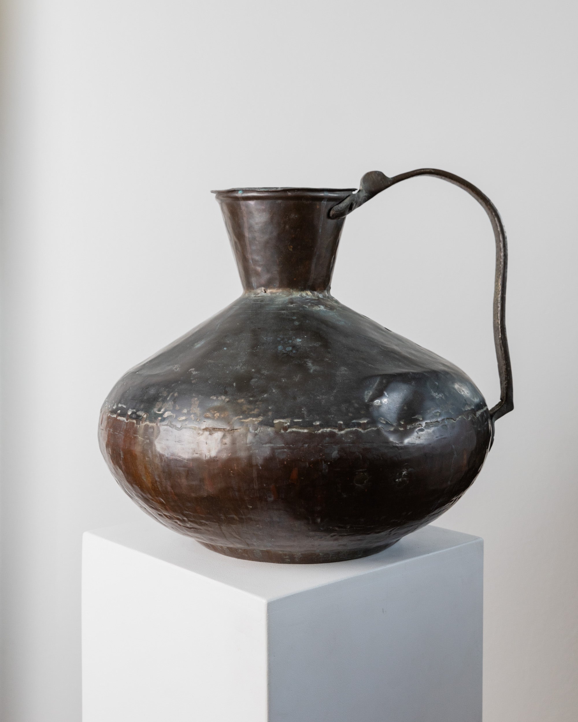 Antique Copper and Bronze Jug, Italy 1700s