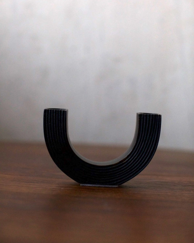 Black Steel Candleholder by Out For Lunch | The Oblist — modern black finish