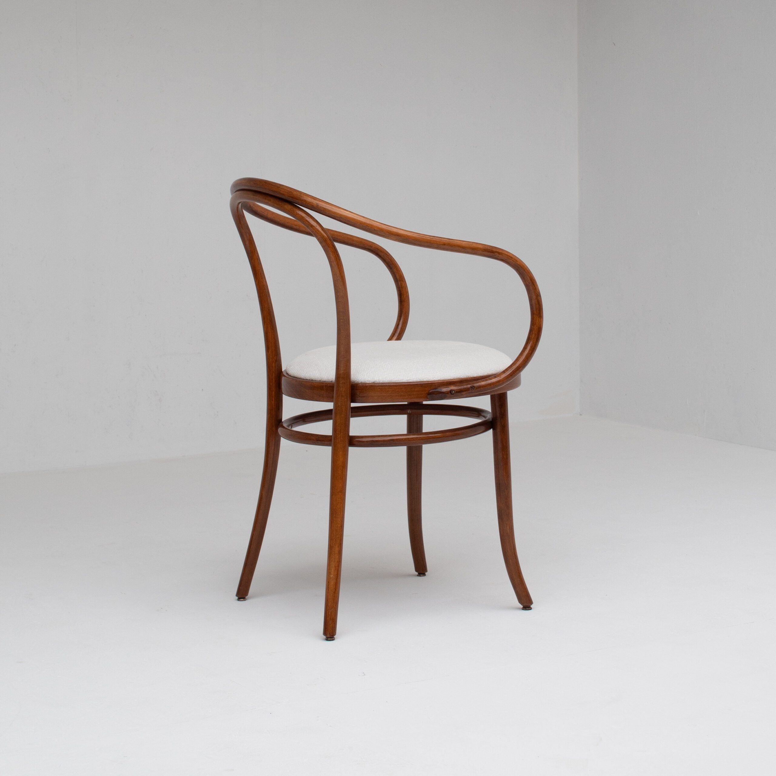 Set of Four Thonet Bentwood Armchairs in Walnut with Bouclé Upholstery — in context