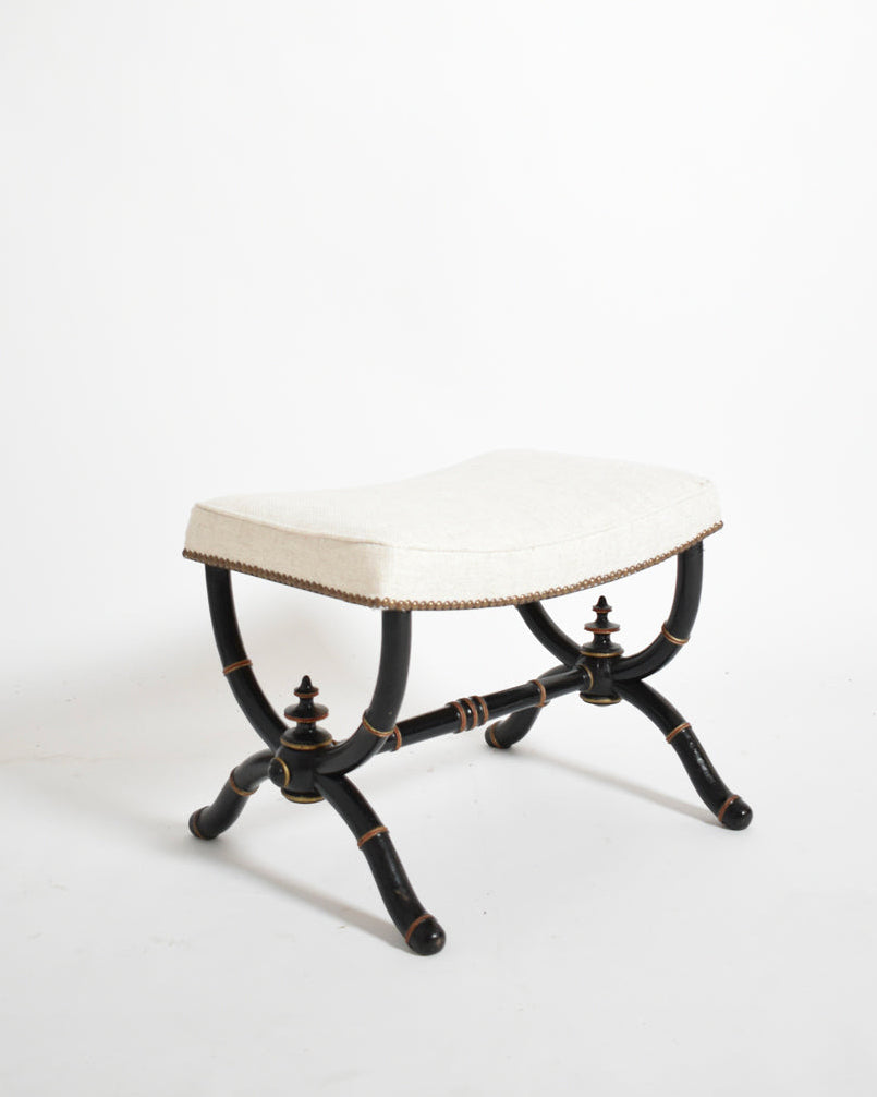 Napoleon III Curule Faux Bamboo Stool, XIXth c. by Barracuda Interiors | The Oblist
