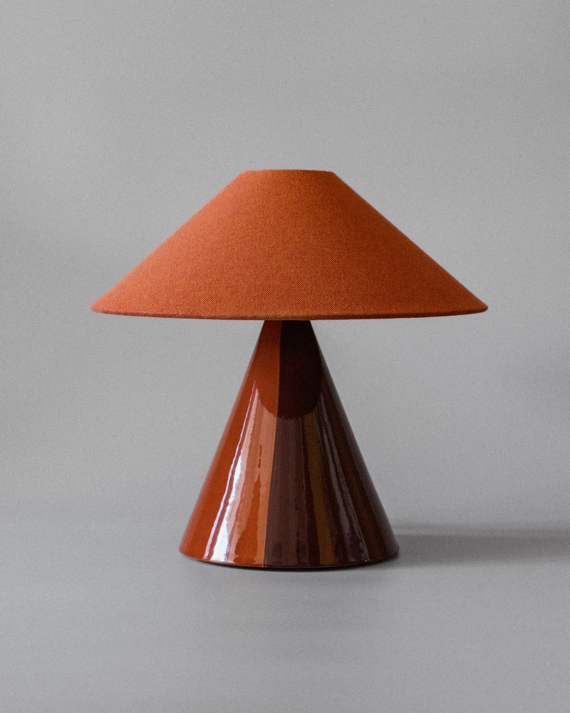 Caterina Table Lamp - Cognac by mattina moderna | The Oblist — handcrafted ceramic, warm cognac color