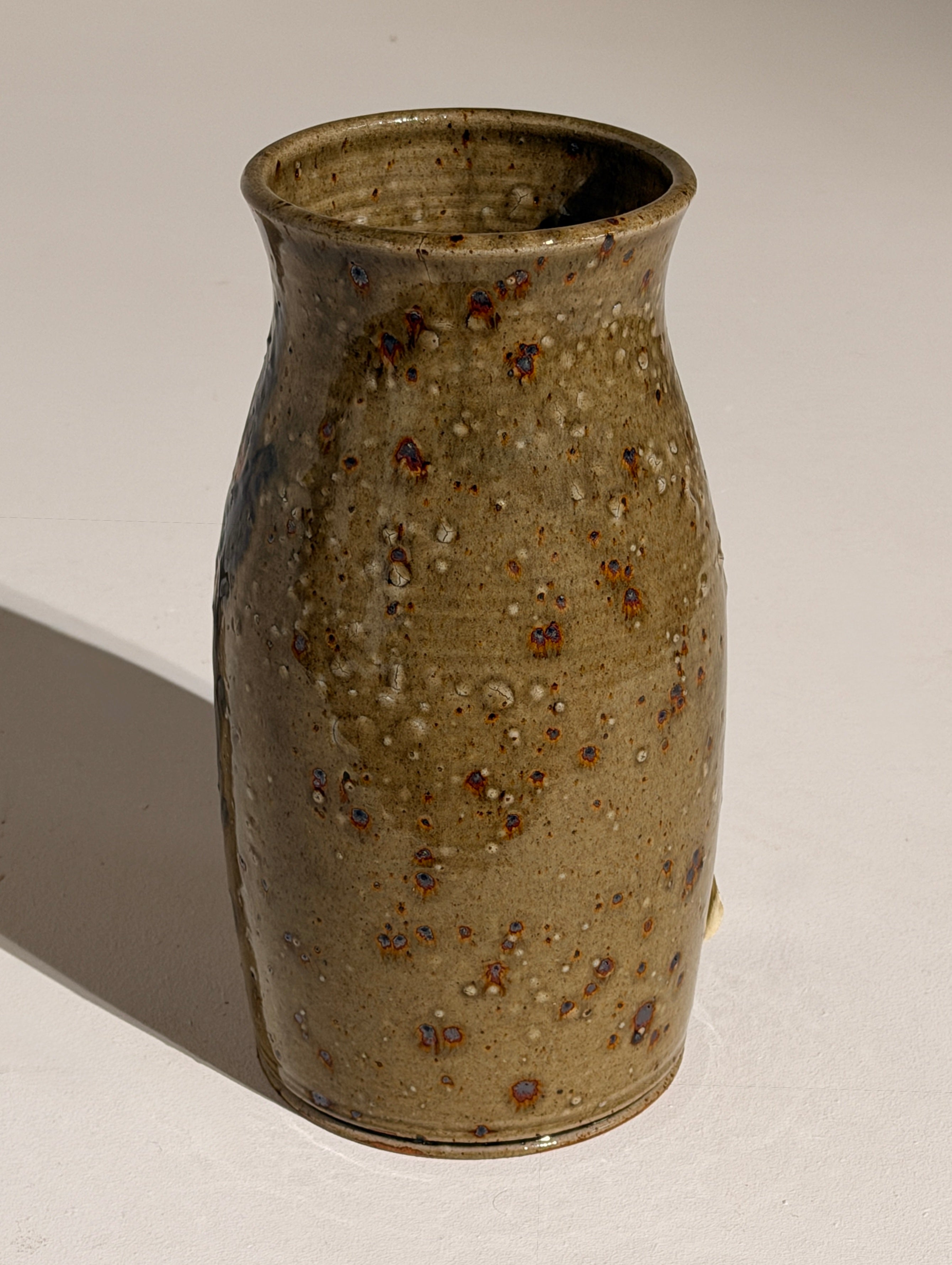 Large Glazed Stoneware Vase by Poterie de la Gauche, 1970 — side view highlighting earthy glaze texture