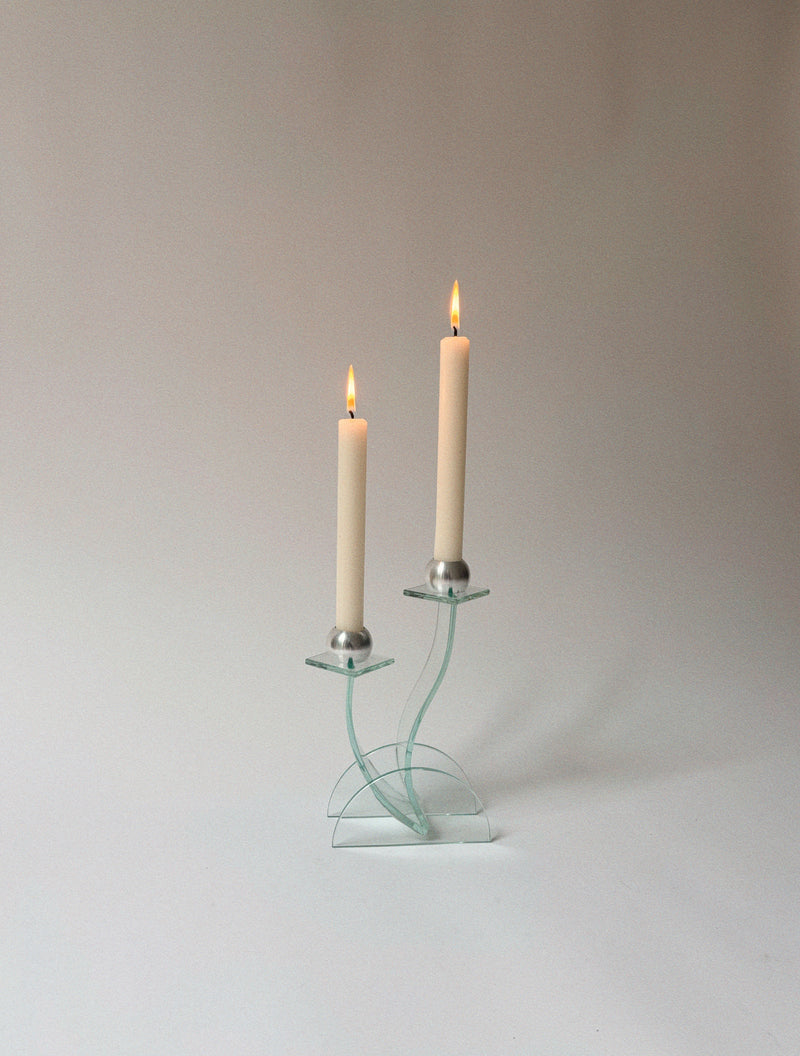 Postmodern Glass Candlestick, Germany by Huerto | The Oblist