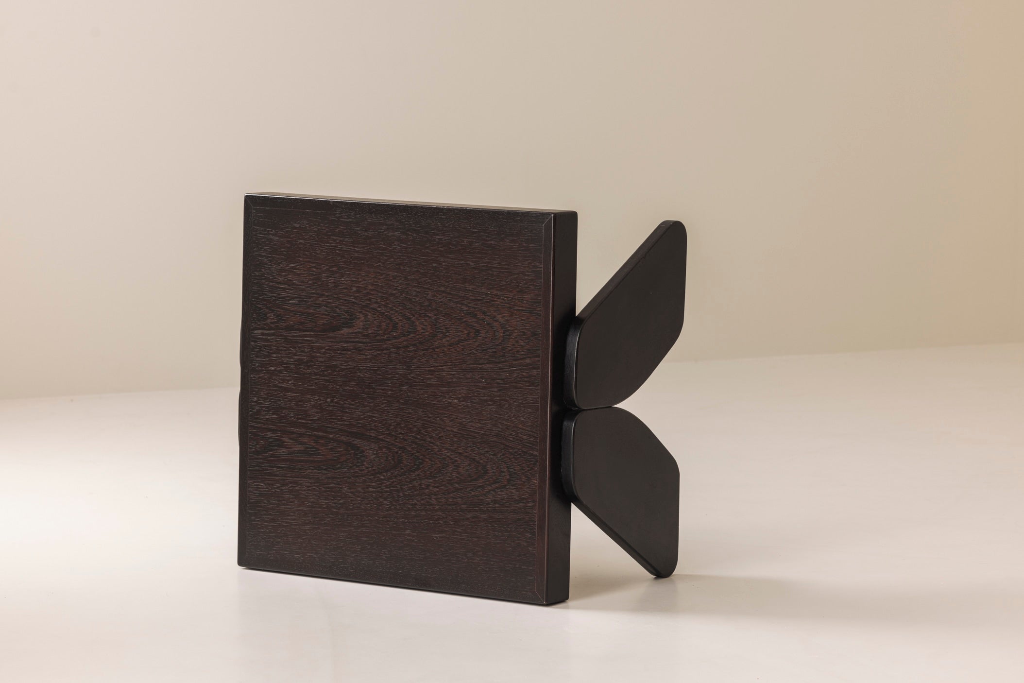 French brutalist coffee table in wenge, 1970s — view 9
