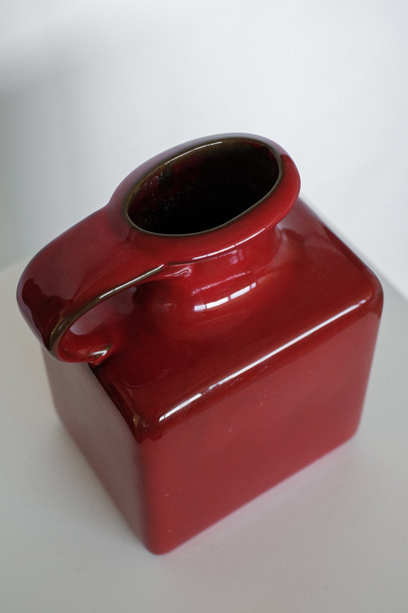 West German Mid-Century Ceramic Handle Vase by Gräflich Ortenburg — alternate view