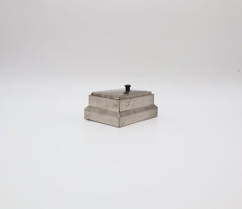 Art Deco Stepped Pewter Cigarette Box – Germany, 1930s by Forma Finds | The Oblist