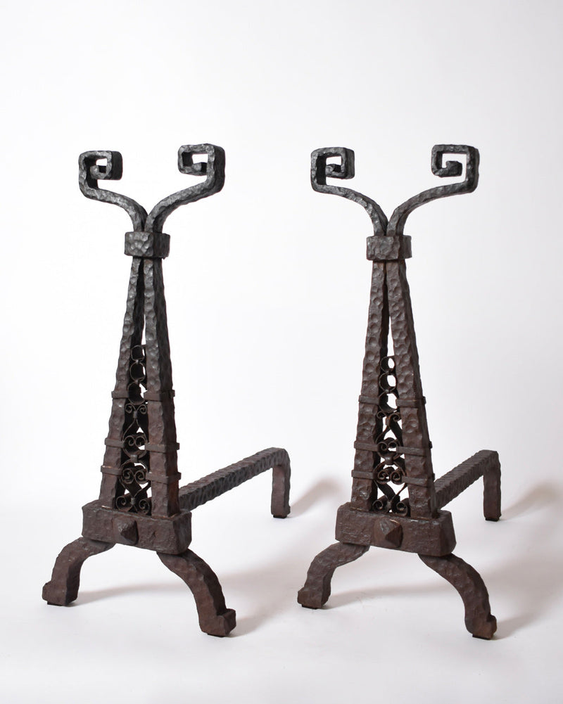 Pair of Directoire Period Andirons, XIXth c. by Barracuda Interiors | The Oblist — wrought iron, vintage design