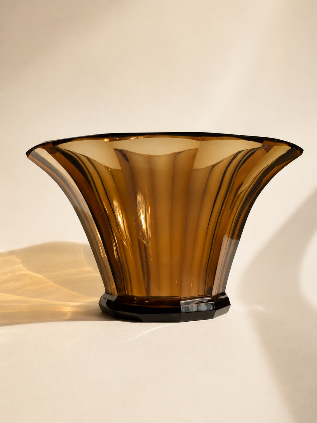 1930s Saint-Louis "Cristaux d’Art" Amber Crystal Art Deco Vase by Trove Paris | The Oblist