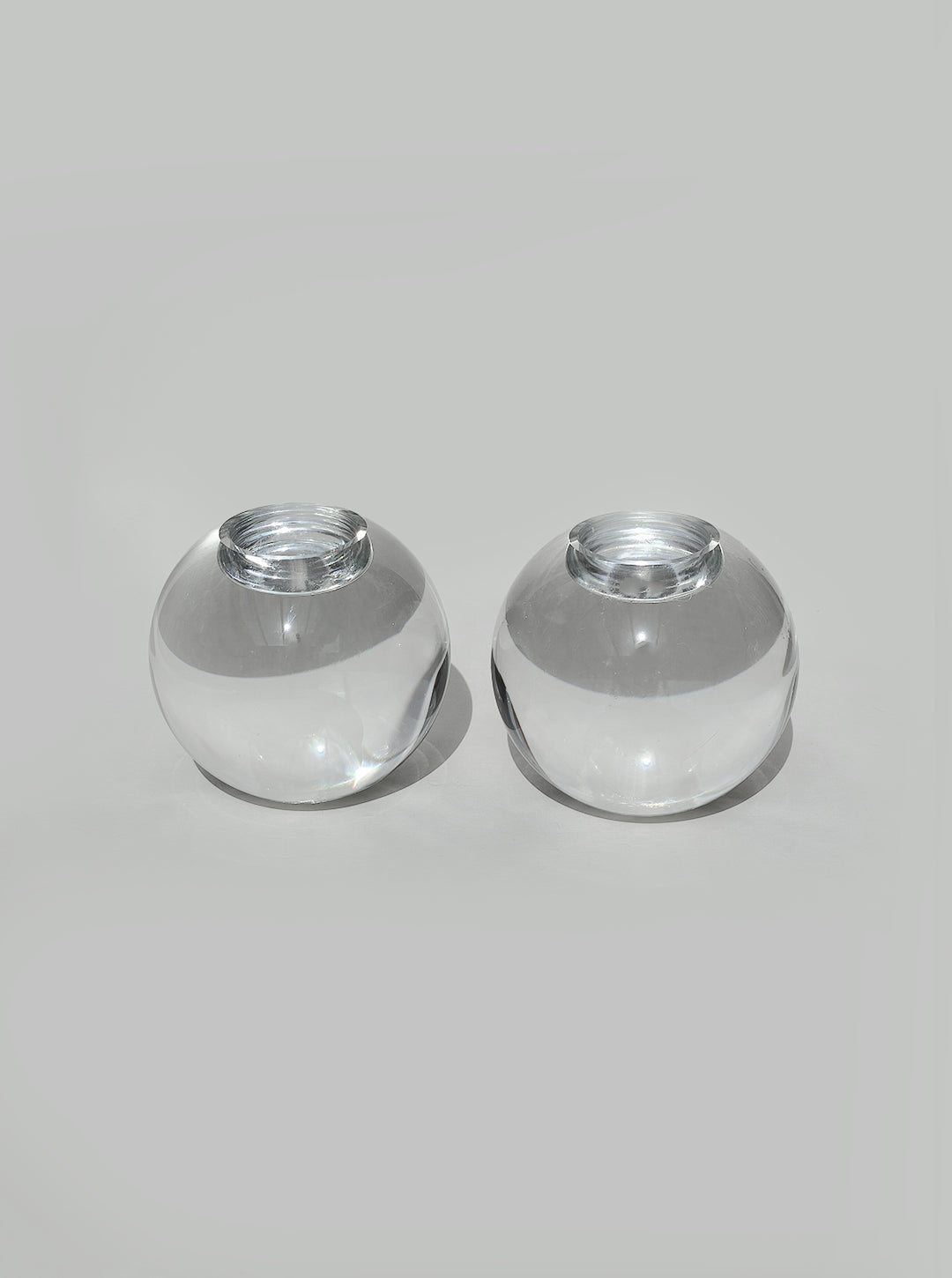 Crystal Spheric Candle Holders by Les Objoies | The Oblist — clear glass, modern design