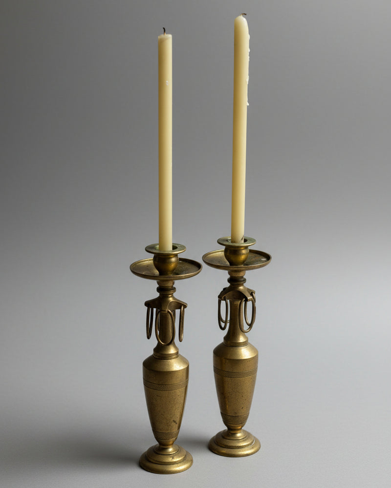 Pair of French Empire Candleholders, Late 19th Century — lifestyle setting