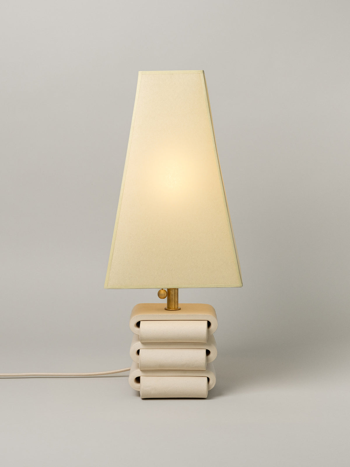 Gio Table Lamp,  Bone / Faint Green Shade by SIN | The Oblist