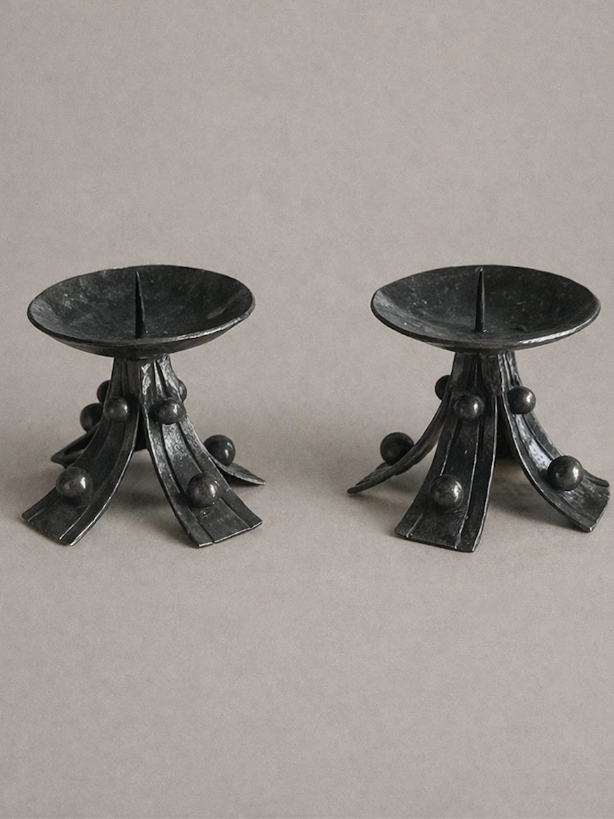 Vintage Candle Holders in Hand-forged Wrought Iron - 50s Collection by Blisse | The Oblist