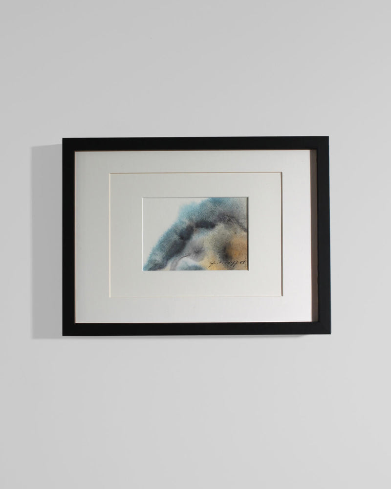 Abstract Watercolour Painting #1, Germany, 2003 by Vintage Stories | The Oblist — framed, blue tones