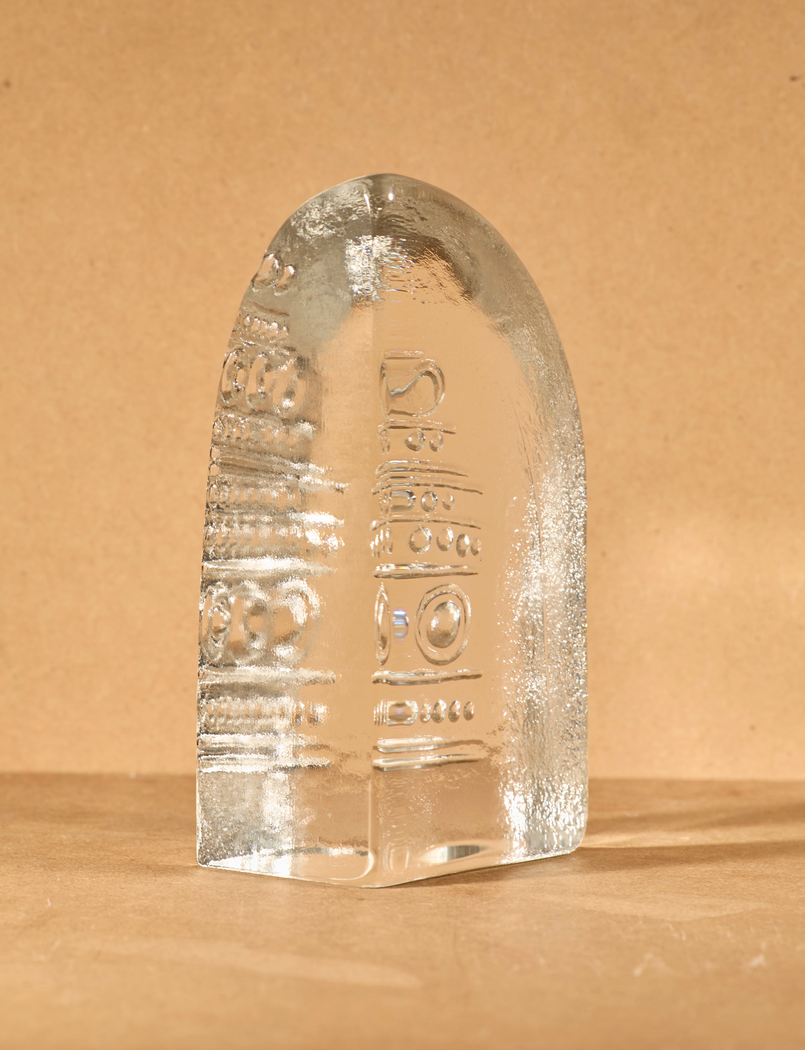 Vintage Bookends in Glass - Vintage Clear Collection — close-up of clear glass texture