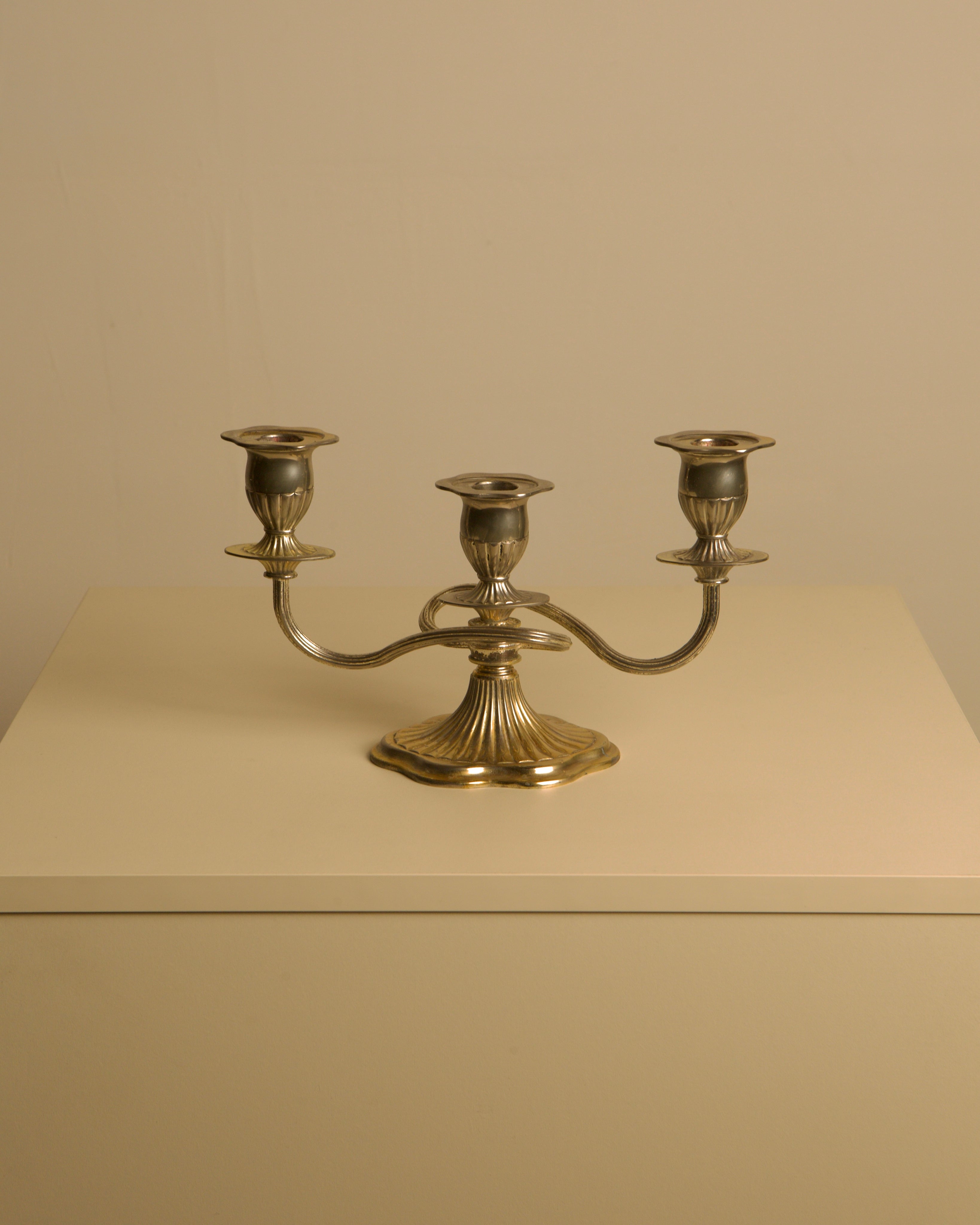 Italian "Medusa" Metal Candleholders, 1960s by Treaptyque | The Oblist — vintage silver metal design