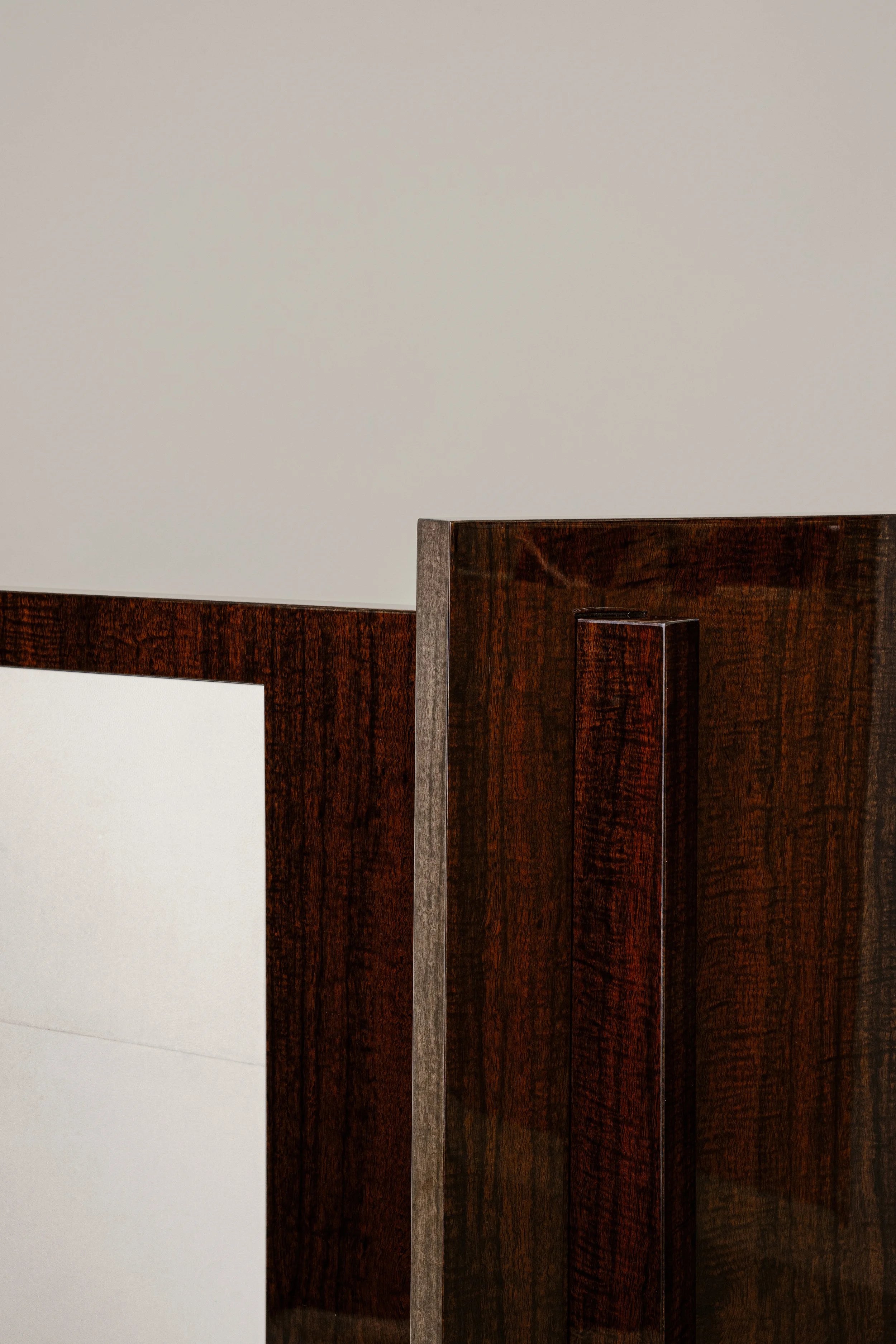 Additions Half Screen - Handcrafted in Wood Veneer & Parchment — side angle
