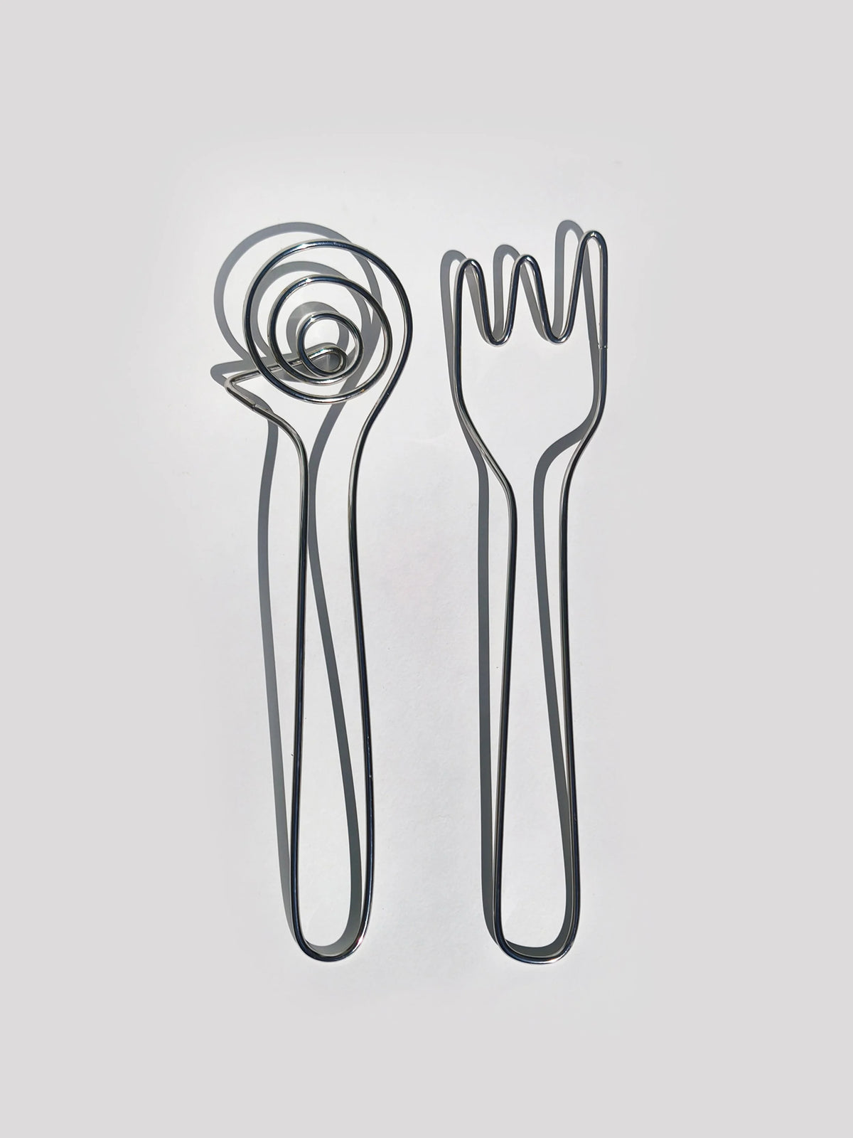 Minimalist 80's Salad Servers — side angle