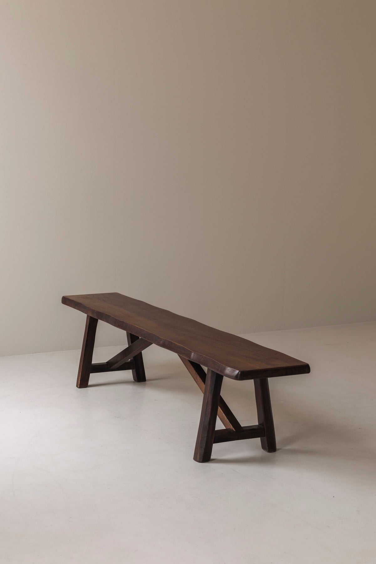 Sculptural Bench in Solid Elm by Aranjou, France, 1960s — additional view