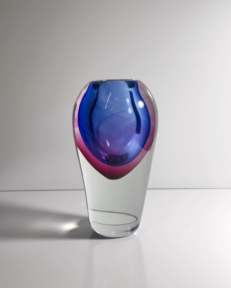 Massive Flavio Poli Vase - 1960s by Dodo Vintage | The Oblist — handcrafted glass, purple and blue
