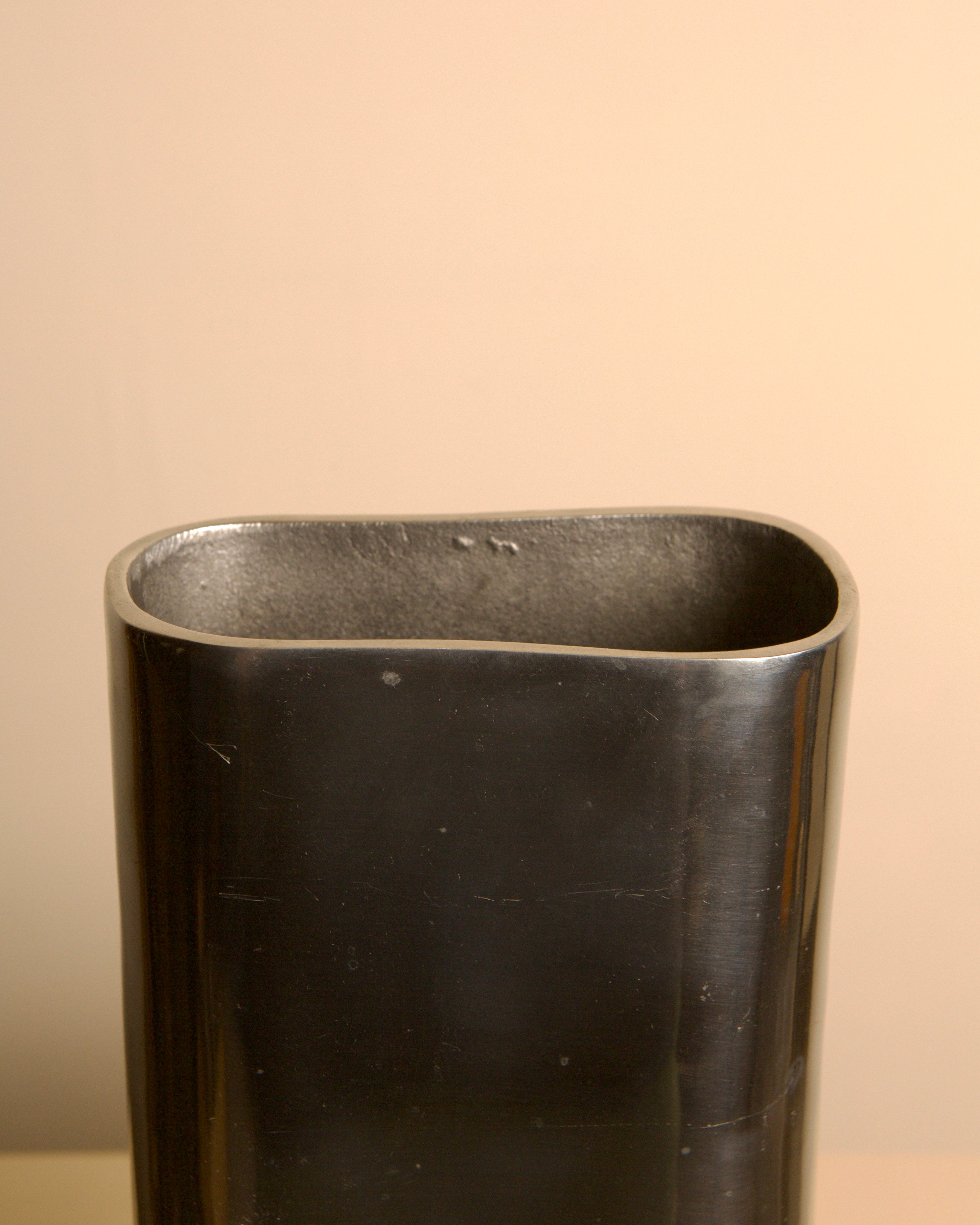 Cast Aluminium Vase, Italy, 1980s — side angle