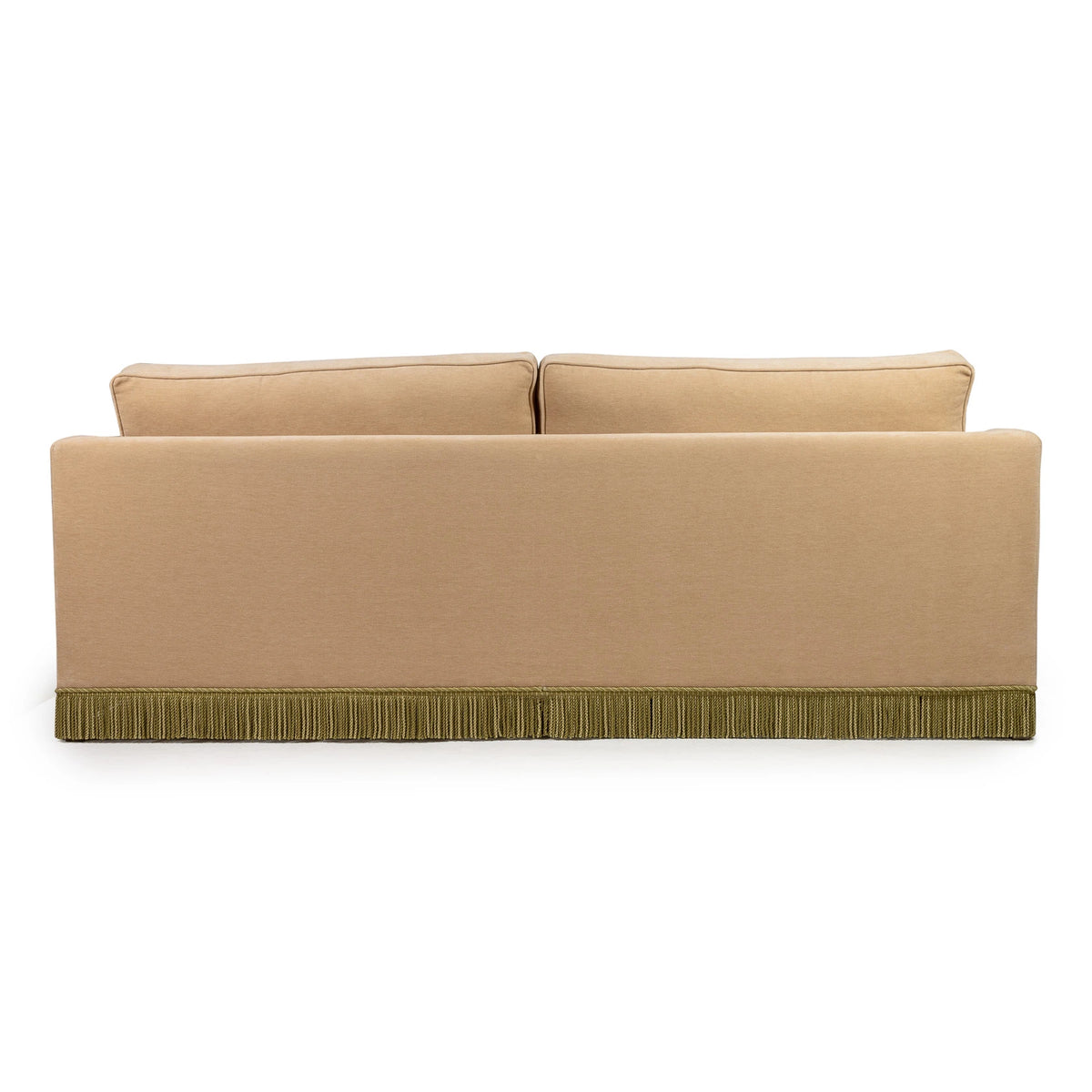 Orlando Sofa 230 cm - Mock Mohair Blush - Green Fringe — lifestyle setting