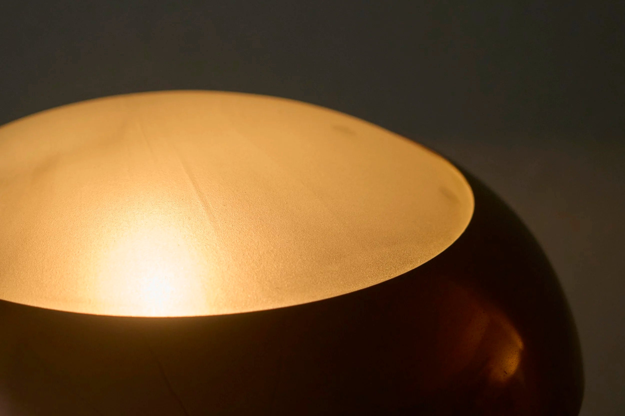 Art Deco Table Lamp in Patinated Copper, Brass and Satin Glass 1950s — alternate view