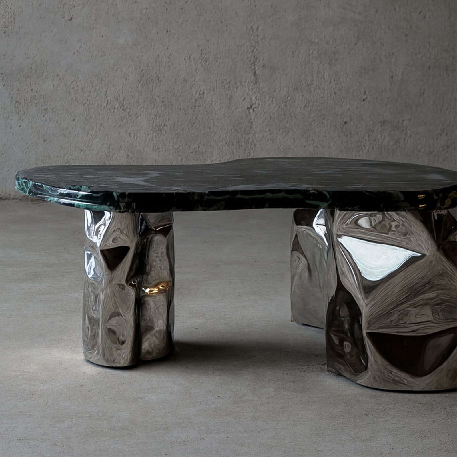 Steel and Stone Coffee Table - Colgada Series by Nitush Aroosh — view 10