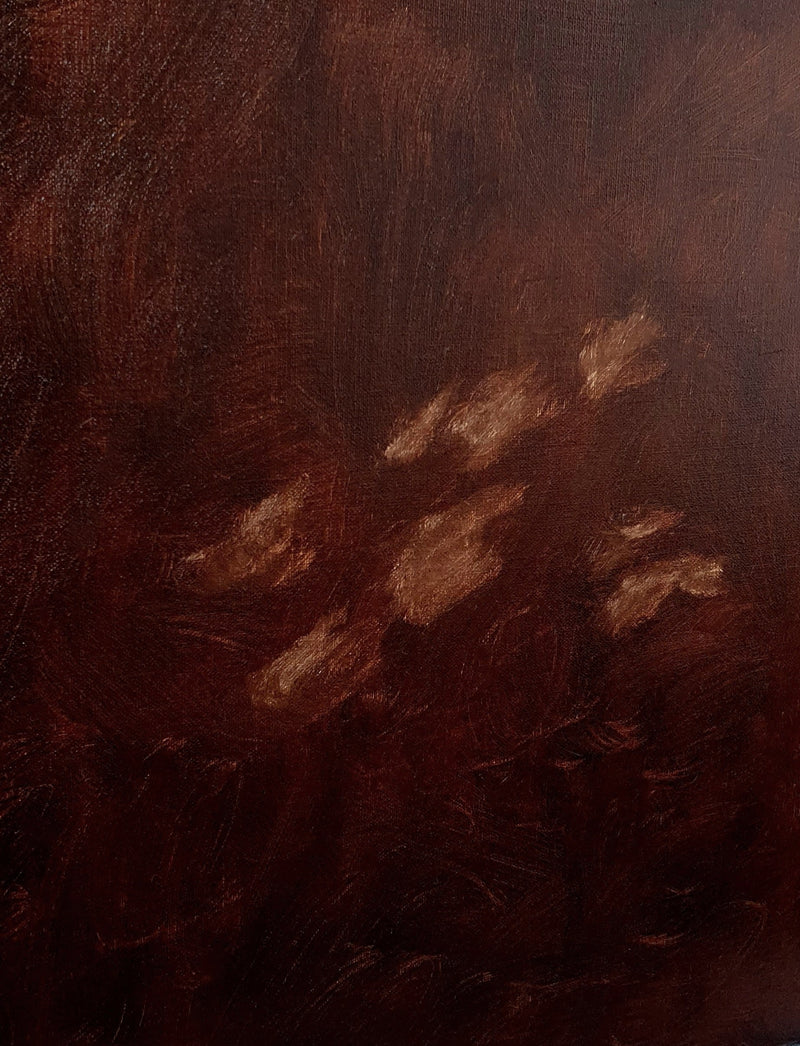 Jane Eyre II — close-up of dark red textured paint surface