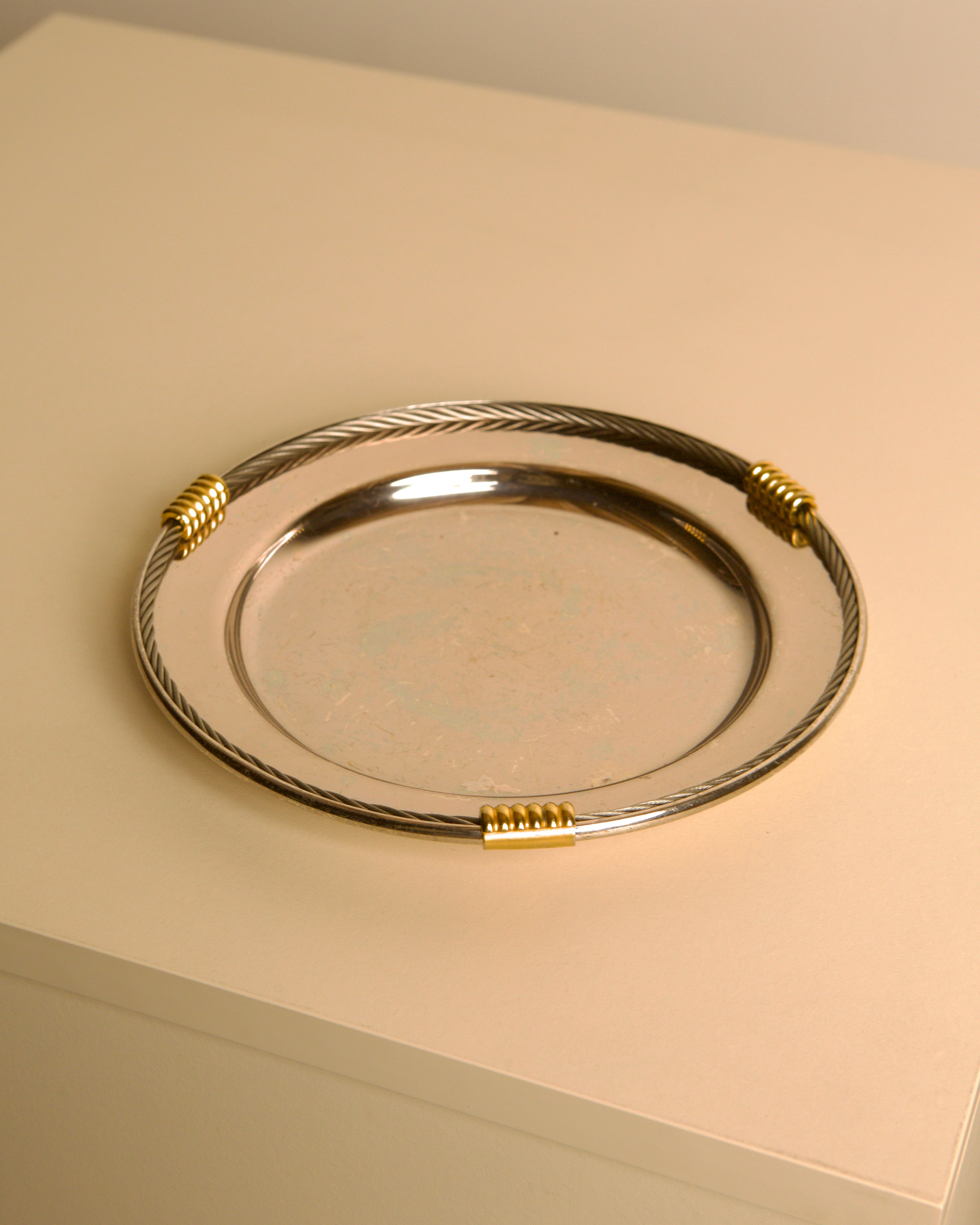 Silver-plated and Brass Vide-poche by Fred, 1970s | The Oblist — vintage metal design