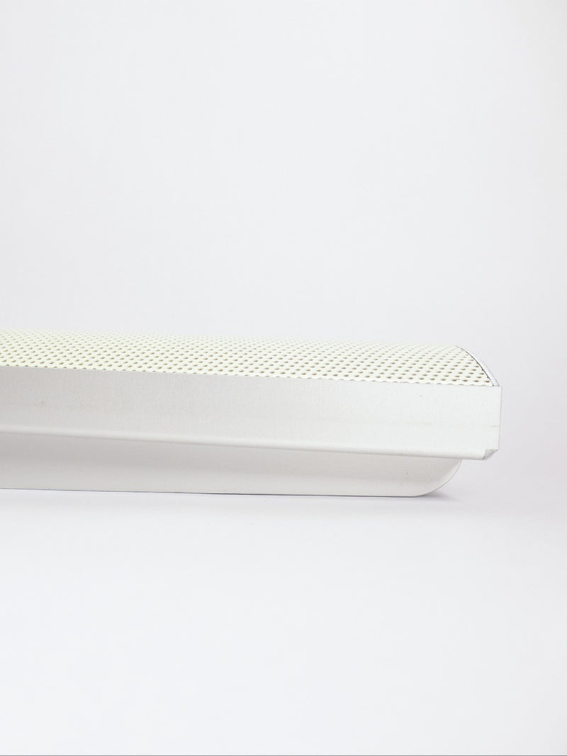 Hillel table lamp detail view showing perforated white shade