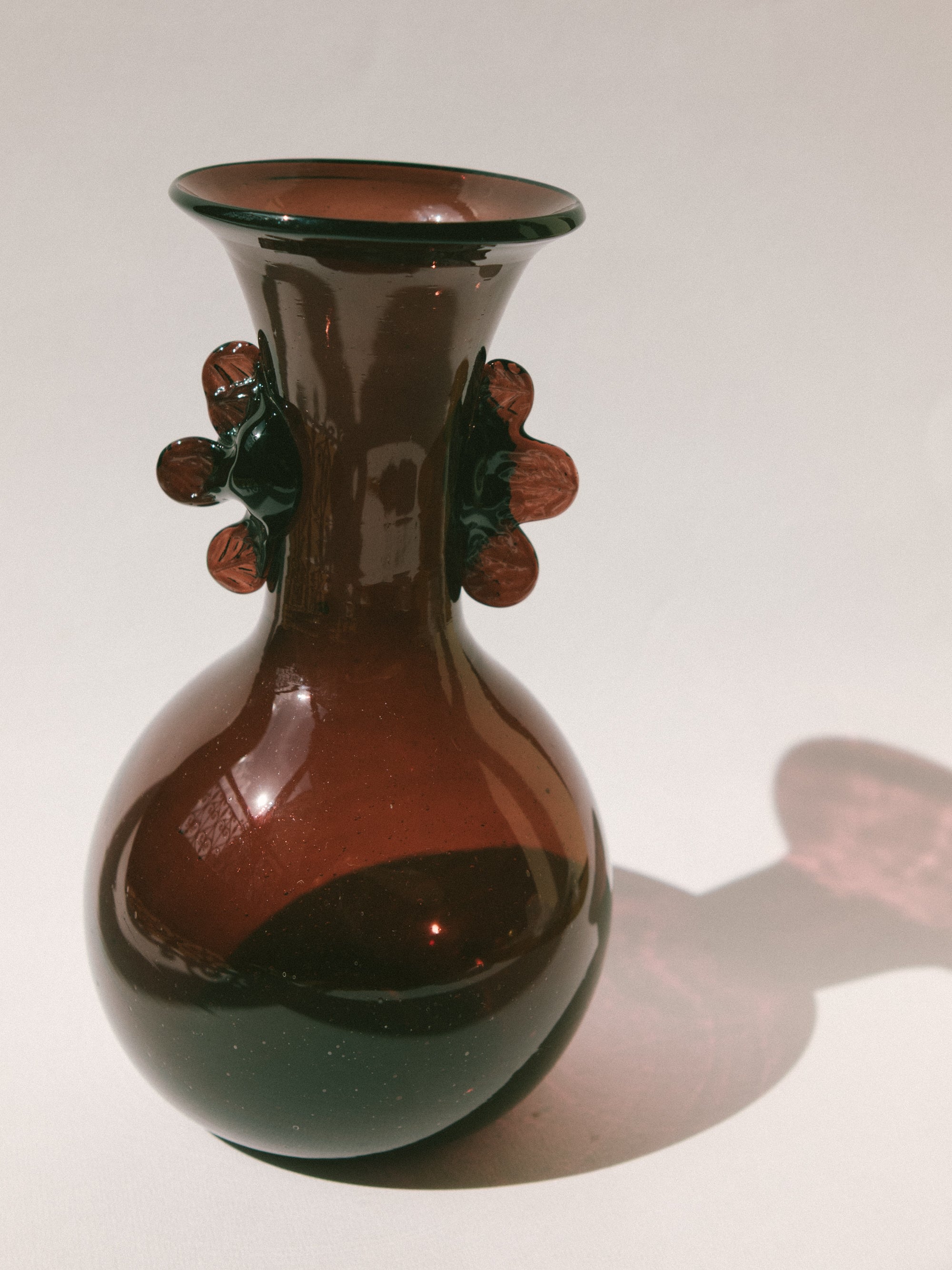 Murano Glass Vase, Aubergine Tone, Italy, 1970s — lifestyle setting