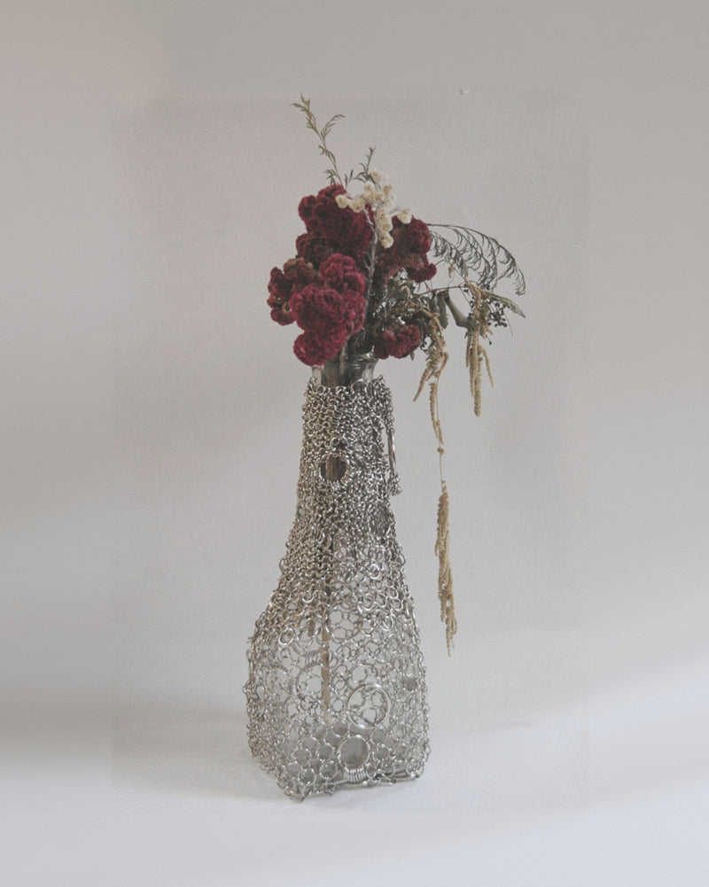 Floating Chainmail Vase  — side angle