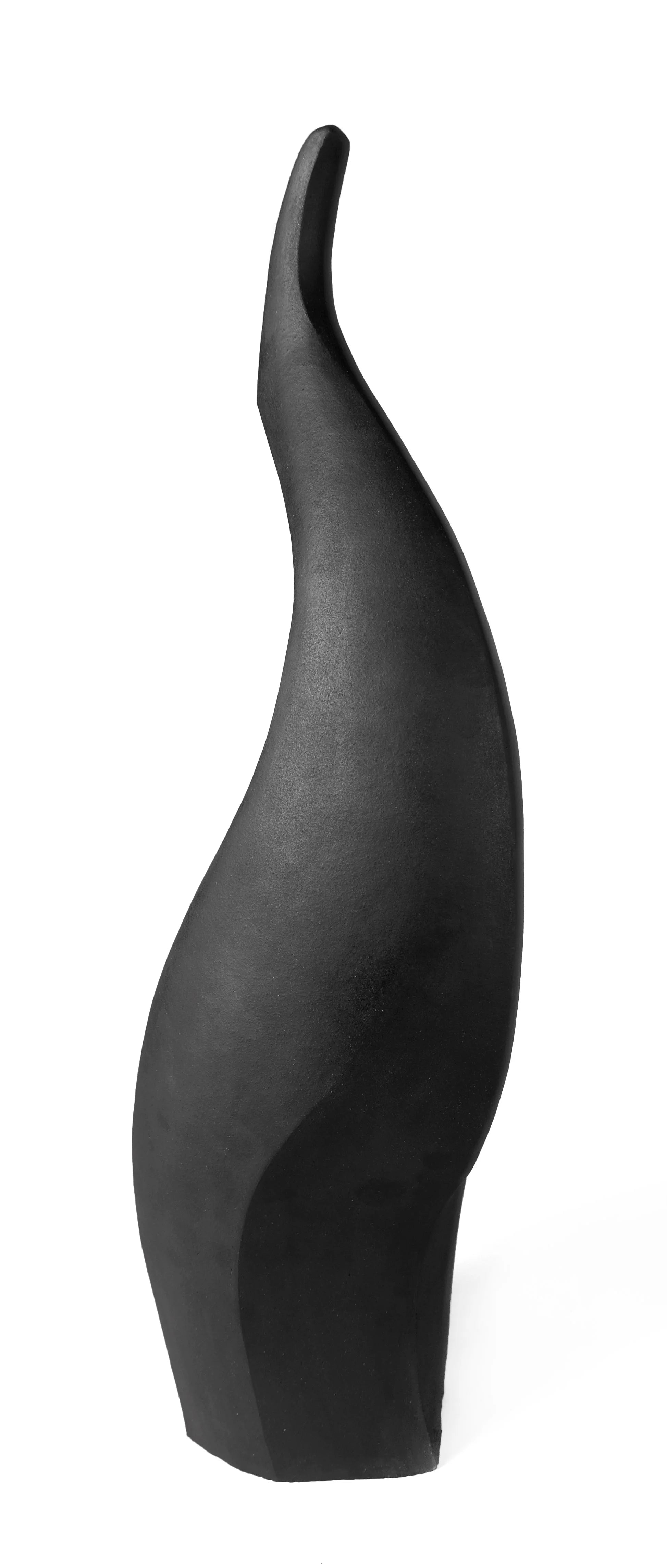 Kuro I - Modern Sculpture in Black Stoneware Clay — lifestyle setting