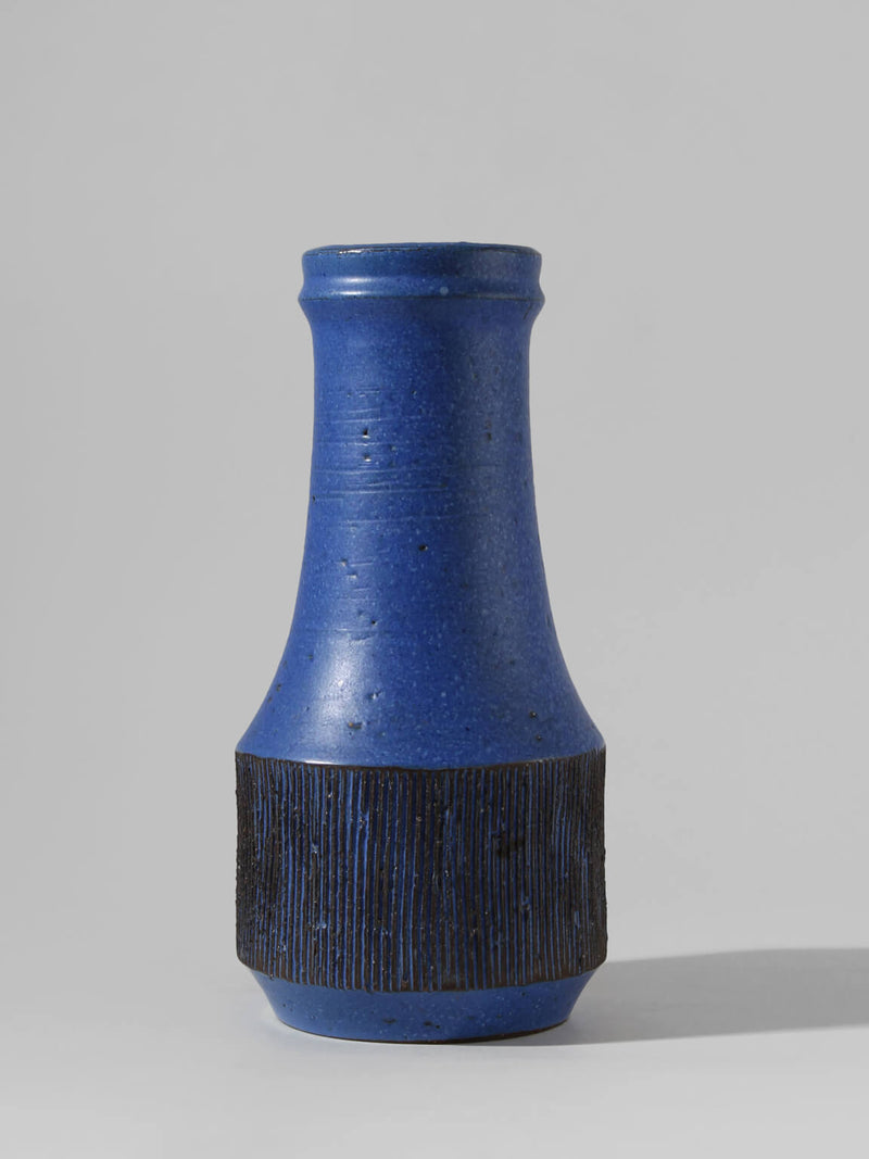 Ninnie Forsgren Blue Ceramics Vase, 1960s, Sweden by Vintage Stories | The Oblist — handcrafted blue ceramic vase