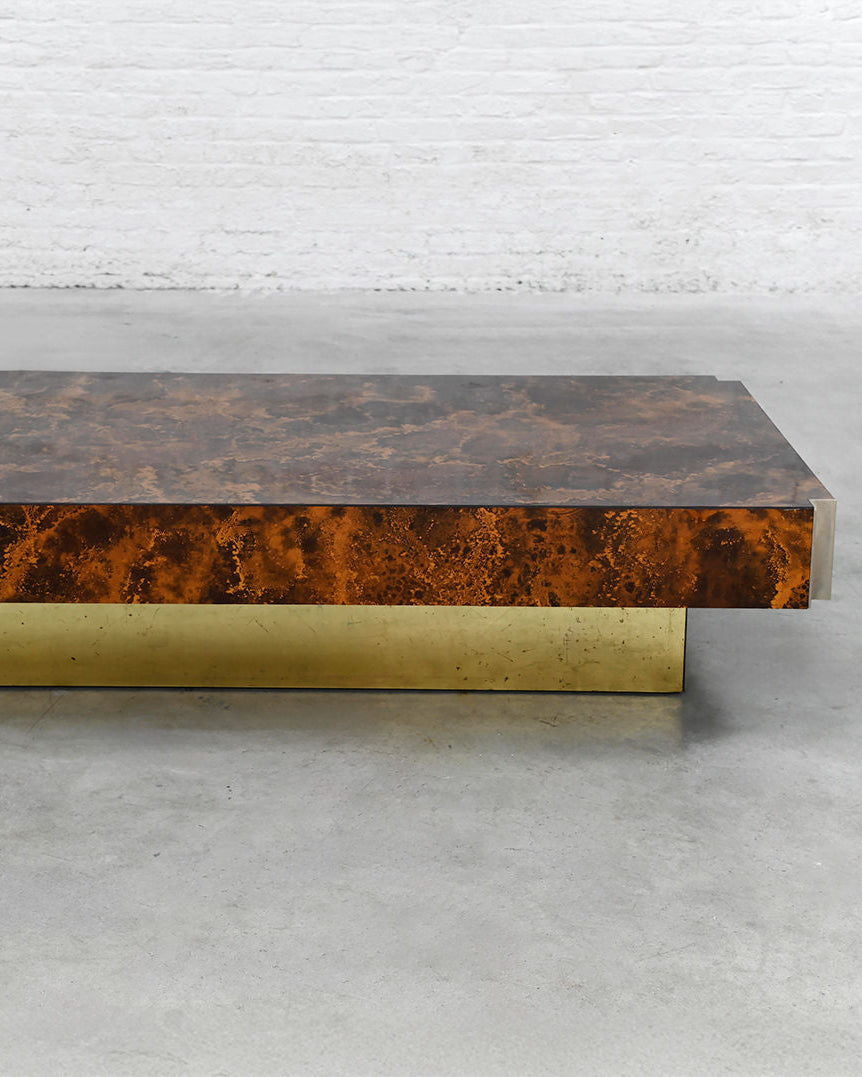 Copper Oxide Coffee Table by Guy LeFevre for Roche Bobois, 1970's
